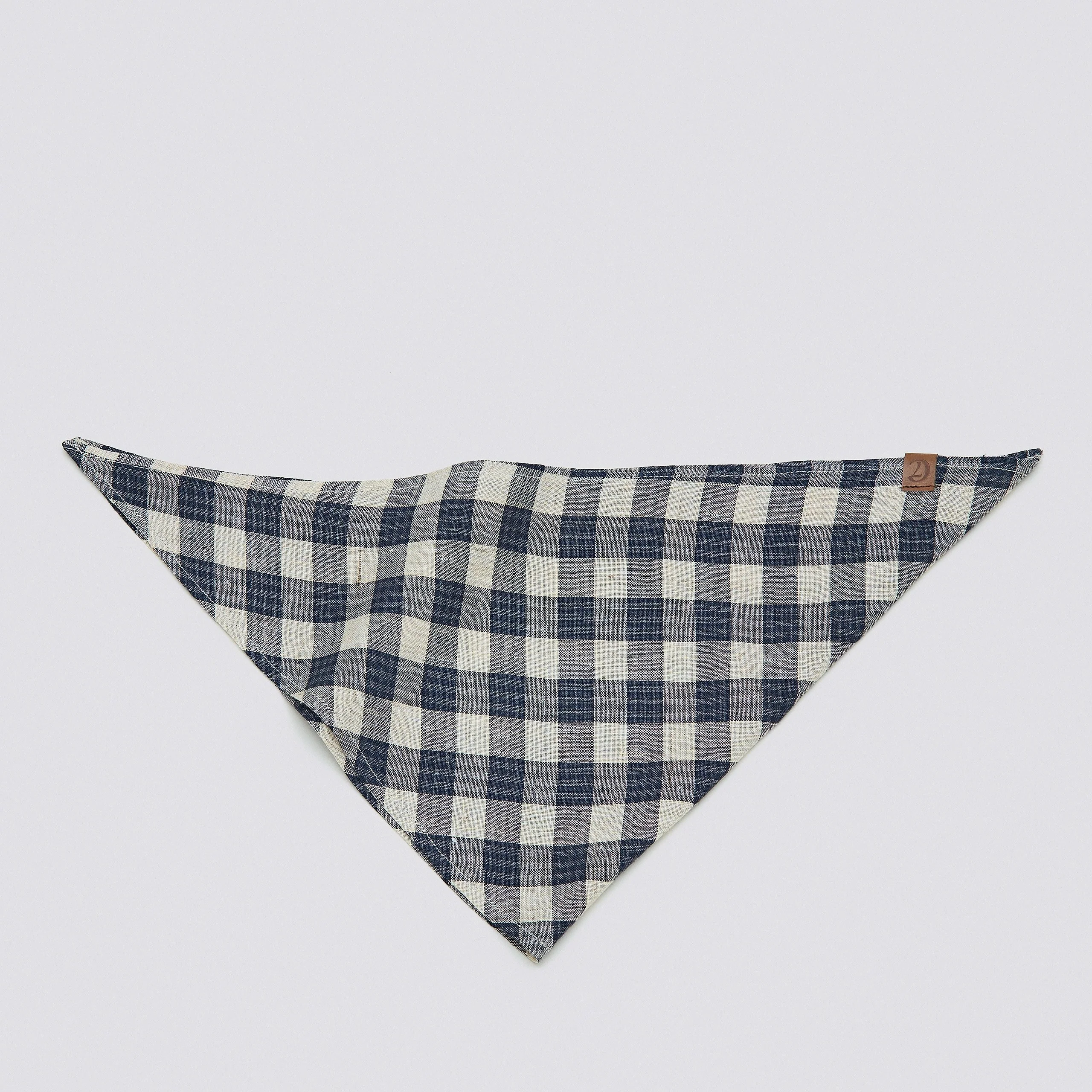 Hundehalstuch Bandana Check Dark Blue - Beige - Image 3