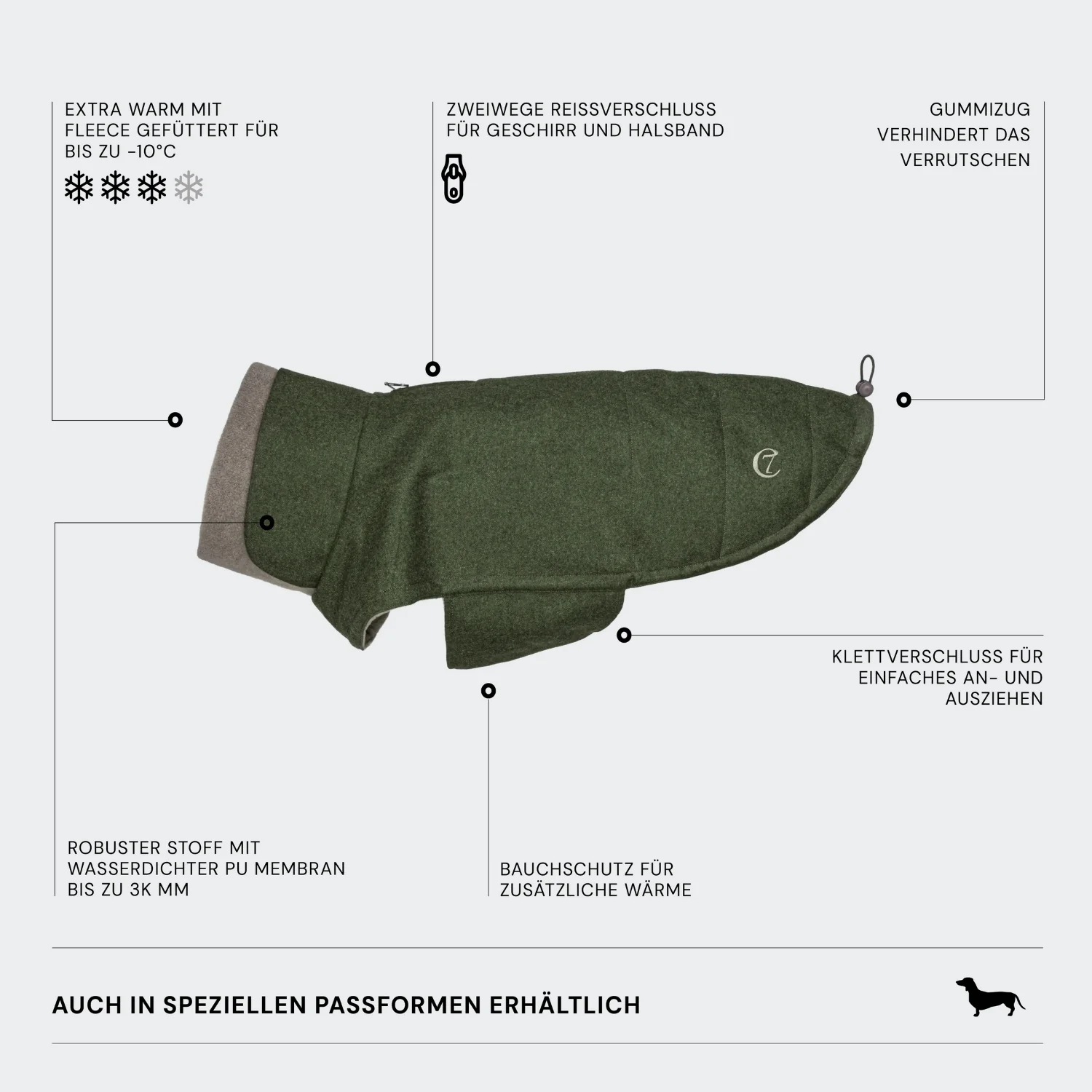 Hundemantel Brooklyn Flannel Fern Green - Image 4